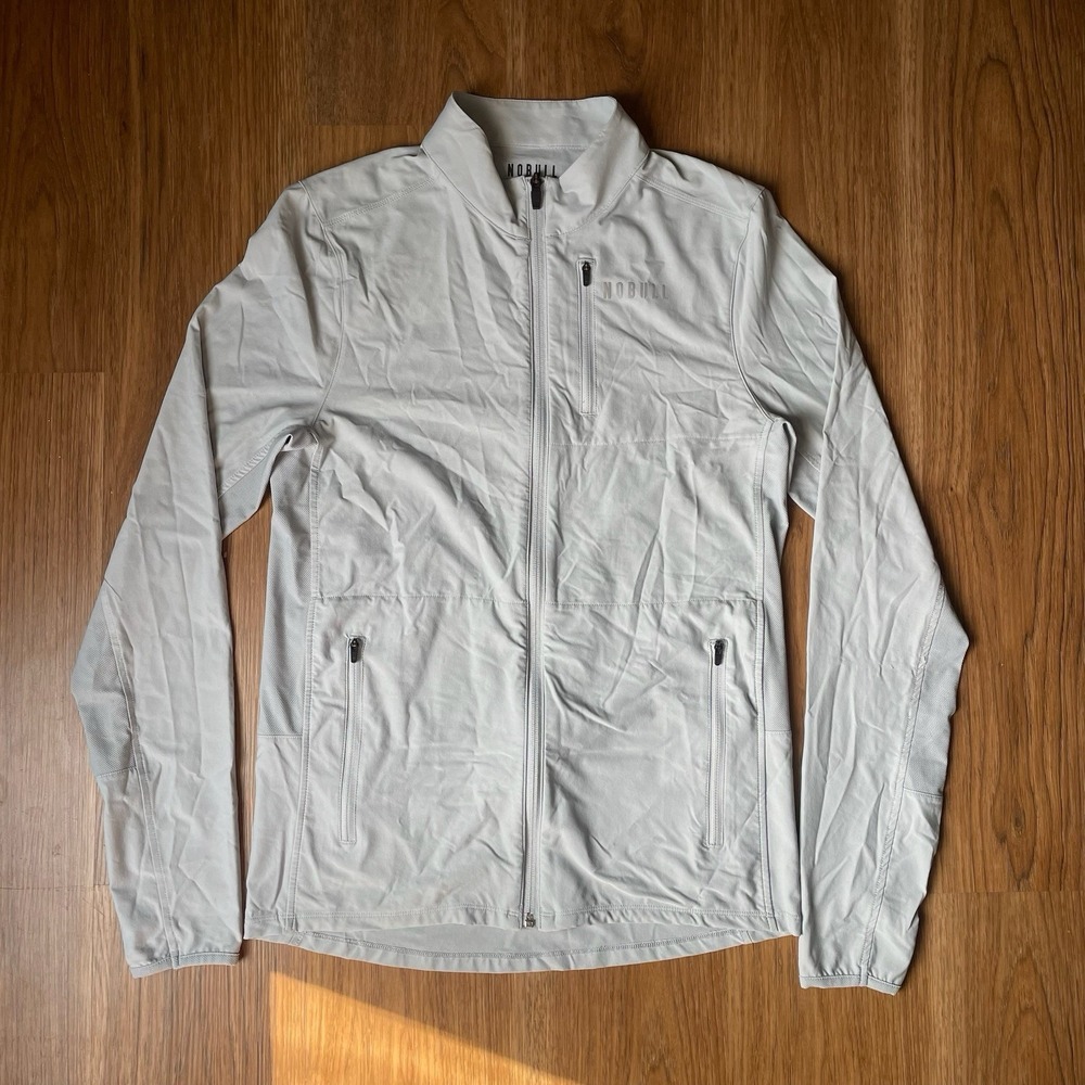 NOBULL Jacket Mens M Gray Full Zip Athletic Stretch Training Gym Lightweight